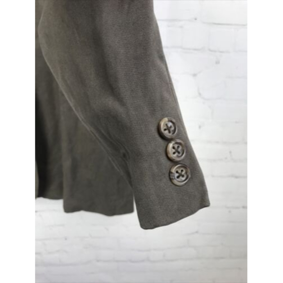 Vintage BANANA REPUBLIC Dark Khaki Silk Rayon Jacket Blazer size 4 - Picture 3 of 7